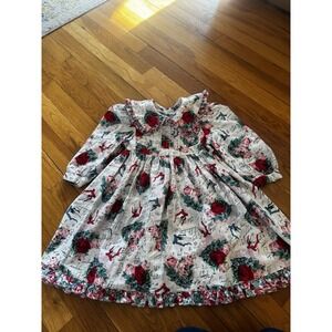 Vintage Mousefeathers Girls Floral Rose Music Notes Dress Ruffle Cottagecore‎ 3